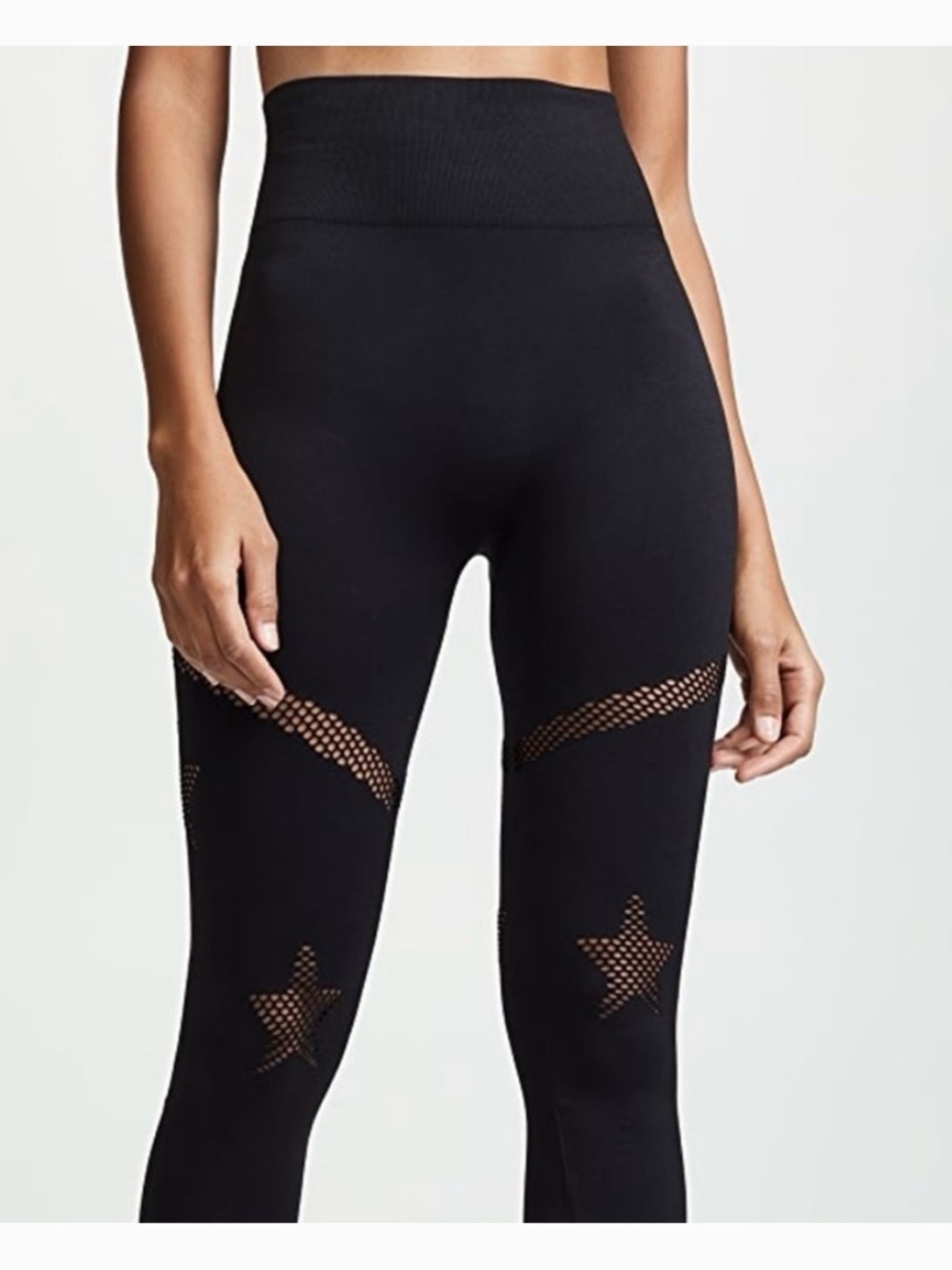 Spiritual Gangster Black High-Rise Star Mesh Leggings